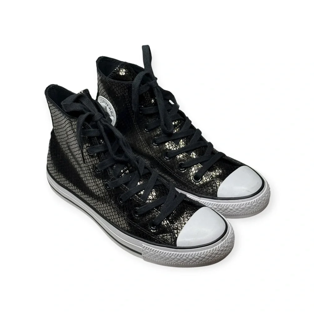 new Converse ✪ CTAS Metallic Snake Hi Top Sneaker ✪ Black Iridescent Sheen ✪ 8M - Picture 10 of 16